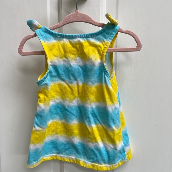 Okie Dokie 2T Mom’s Mermaid Blue and Yellow Girls Tie Shoulder Tank Top Blouse - Picture 3 of 4